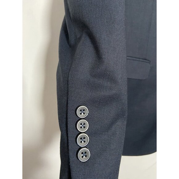 Van Heusen Traveler Mens Blazer Jacket 42L Navy Blue Two-Button Suit Coat - Picture 7 of 16